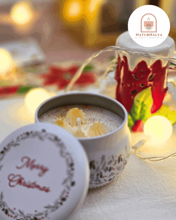 bougie Noël à la fleur de coton