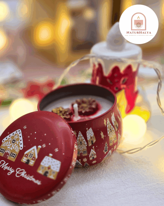 Bougie Noël à la fleur de coton