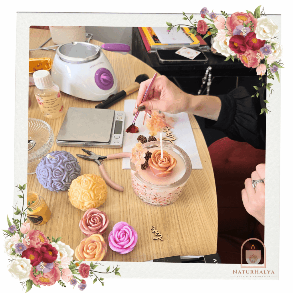 Fabrication de bougies en cire naturelle